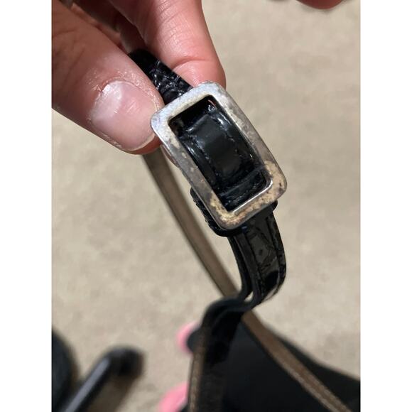 BRIGHTON MINI LEATHER ANIMAL PRINT CROSSBODY METALIC BOW - Picture 11 of 12